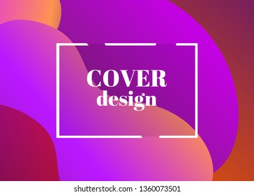 Abstract trendy fluid wavy neon background. Violet, orange, red wine colors with gradient. Applicable for landing page, cover, brochure, flyer, magazine design etc. Vector illustration, Eps10.