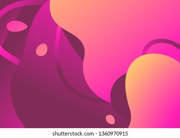 Abstract trendy fluid wavy neon background. Red, orange, yellow, pink, candy colors with gradient. Applicable for landing page, cover, brochure, flyer, album design etc. Vector illustration.