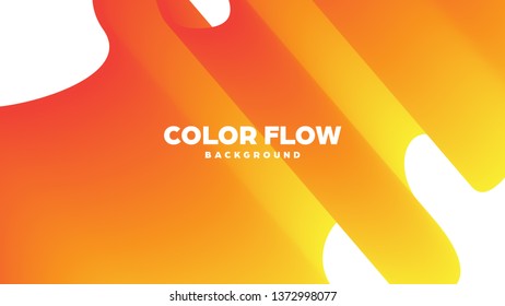 Abstract trendy geometric background with liquid gradient. Colorful dynamic curve wave. Modern motion banner. Vector illustration