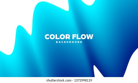 Abstract trendy geometric background with liquid gradient. Colorful dynamic curve wave. Modern motion banner. Vector illustration
