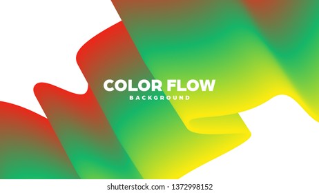 Abstract trendy geometric background with liquid gradient. Colorful dynamic curve wave. Modern motion banner. Vector illustration