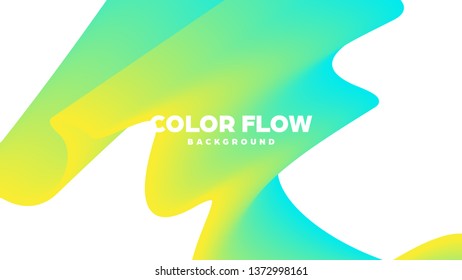Abstract trendy geometric background with liquid gradient. Colorful dynamic curve wave. Modern motion banner. Vector illustration