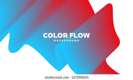 Abstract trendy geometric background with liquid gradient. Colorful dynamic curve wave. Modern motion banner. Vector illustration