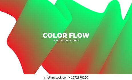 Abstract trendy geometric background with liquid gradient. Colorful dynamic curve wave. Modern motion banner. Vector illustration