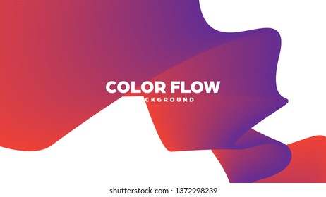 Abstract trendy geometric background with liquid gradient. Colorful dynamic curve wave. Modern motion banner. Vector illustration