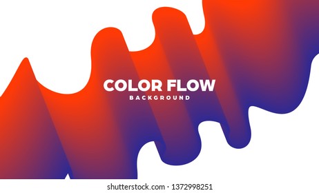 Abstract trendy geometric background with liquid gradient. Colorful dynamic curve wave. Modern motion banner. Vector illustration