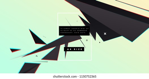 Abstract trendy geometric dynamic elements with chromatic abberation effect. Eps10 vector illustration