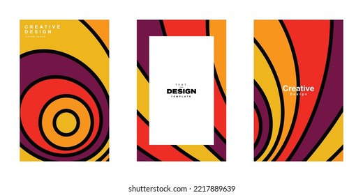 Abstract trendy geometric for poster template frame design. Abstract retro with outline and trendy color for flyer, banner, print and other creative project