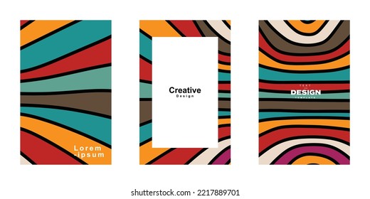 Abstract trendy geometric for poster template frame design. Abstract retro with outline and trendy color for flyer, banner, print and other creative project