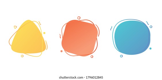 Abstract Trendy Geometric Shapes, Smooth Round Bubble Forms, Vector Illustration Background