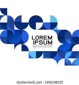 Abstract trendy geometric template with blue repeating grid pattern and copy space.  Minimal pattern geometric design. Eps10 vector illustration.