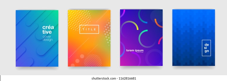 Abstract trendy gradient flowing geometric pattern background texture for poster cover design. Minimal color gradient banner template. Modern vector wave shape for brichure