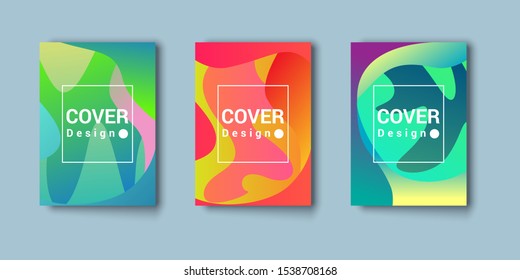 Abstract trendy gradient flowing geometric pattern background texture for poster cover design. Minimal color gradient banner template. Modern vector wave shape for brochure
