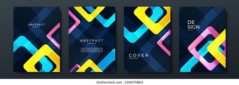 Abstract trendy gradient flowing geometric pattern background texture for poster cover design. Minimal color gradient banner template. Modern vector bauhaus pattern shape for brochure