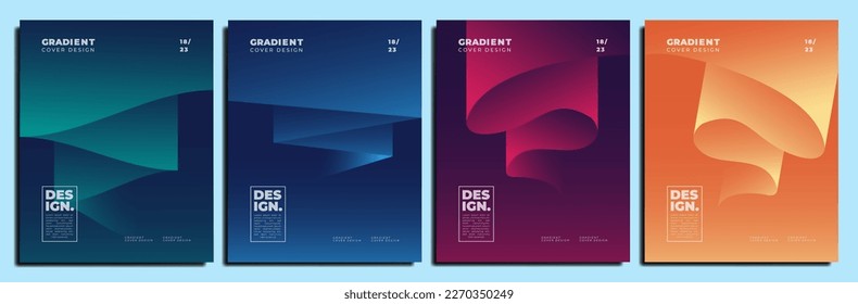 Abstract trendy gradient flowing geometric background texture for poster cover design. Minimal color gradient banner template. Modern vector wave shape for brochure