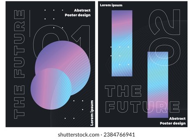 Abstract trendy gradient flowing geometric pattern background texture for poster cover design. Minimal color gradient banner template. Modern  wave shape for brochure. Vector illustration