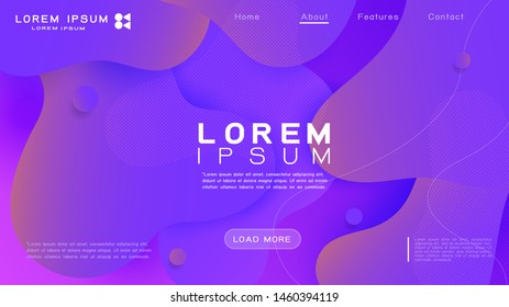 Abstract trendy gradient fluid shapes composition.background design. Landing page template. Vector illustration