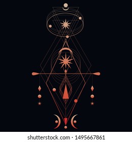 Abstract trendy gradient geometric pattern t-shirt tattoo design