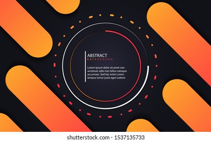 Abstract trendy gradient paper shapes with overlapping layers concept on dark blue background. Modern vector design template for use cover, banner, advertising, corporate, card, flyer, presentation