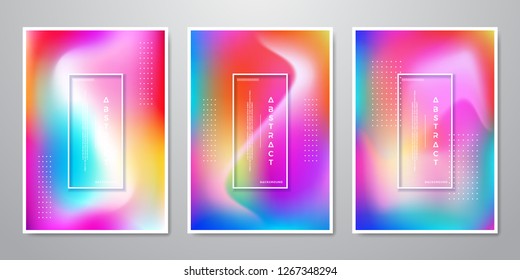 Abstract Trendy Gradient Shapes Holographic Backgrounds for Mobile Screen, Advertising, Backdrop, Brochure, Cover, Flyer, Invitation, Music Poster, Poster, Wallpaper, And Others
