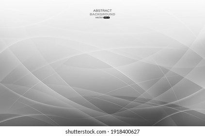 Abstract trendy gray curve and lines background. Vector illustration