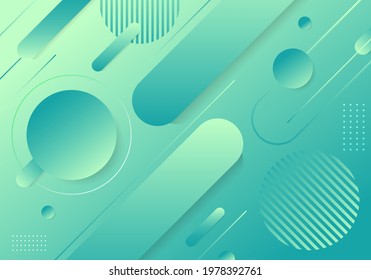 Abstract trendy green gradient geometric shape elements pattern composition background. Vector illustration