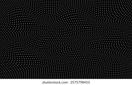 abstract trendy grey rectangle dot wave pattern on dark perfect for background.