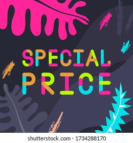Abstract trendy illustration background media sale post  placard flat style advertising campaign design elements  Easy customizing art for covers  banners  flyers