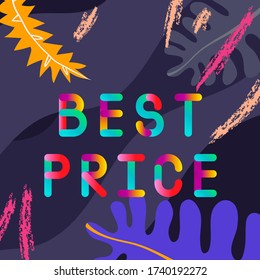 Abstract trendy illustration background media sale post, placard,flat style advertising campaign design elements. Easy customizing art for covers, banners, flyers