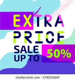 Abstract trendy illustration background media sale post, placard,flat style advertising campaign design elements. Easy customizing art for covers, banners, flyers