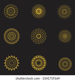 Abstract Trendy Linear Style Logo Template Set