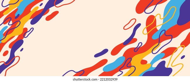 Abstract trendy liquid background design. Retro 80s and fluid pattern for copy space frame design and wallpaper