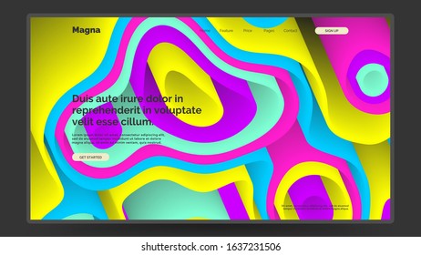 Abstract trendy liquid fluid 3d shapes. Homepage, landing page background. Eps10 vector illustration.