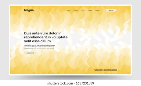 Abstract trendy liquid fluid 3d shapes. Homepage, landing page background. Colors name: Saffron, Cultured, White. Eps10 vector illustration.