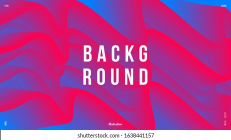 Abstract trendy liquid fluid 3d shapes. Minimal wallpaper, backdrop, background. Colors name: Azure, Folly. Eps10 vector illustration.