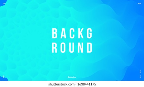 Abstract trendy liquid fluid 3d shapes. Minimal wallpaper, backdrop, background. Colors name: Fluorescent blue, Azure. Eps10 vector illustration.