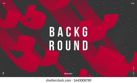 Abstract trendy liquid fluid 3d shapes. Minimal wallpaper, backdrop, background. Colors name: Crimson glory, Vivid sky blue, Dark charcoal. Eps10 vector illustration.