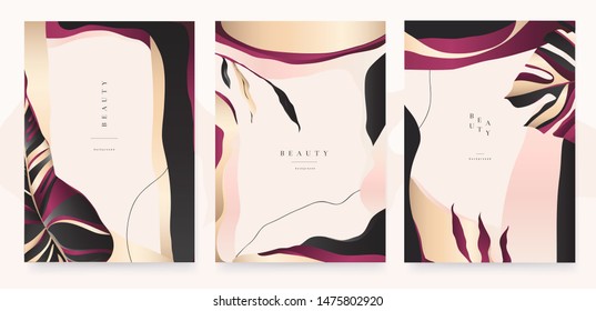 Abstract trendy luxury floral universal artistic templates. Good for cover, invitation, banner, placard, brochure, poster, card, flyer and other.