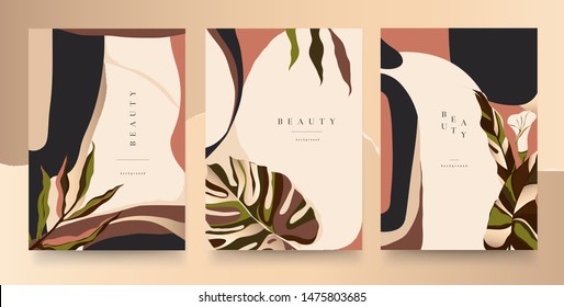 Abstract trendy luxury floral universal artistic templates. Good for cover, invitation, banner, placard, brochure, poster, card, flyer and other.