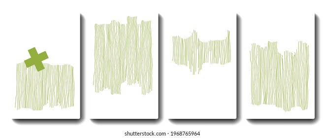 Abstract trendy minimal strokes and line symbols vector illustration set. Minimalist trendy hand drawn creative design elements in vertical contemporary template background for social media stories