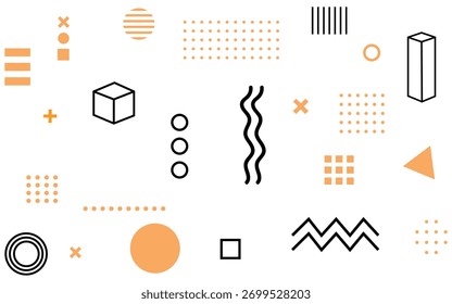 Abstract and trendy modern geometric background. vibrant orange and black accents symbol. vector illustration.