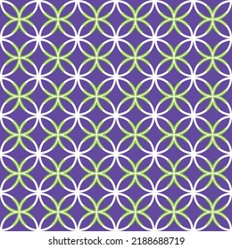 Abstract Trendy Modern Moroccan Circle Geometric Seamless Pattern Tile Style Ornamental Style Design Perfect for Allover Fabric Print Interior Design or Wrapping Paper Electric Purple Background