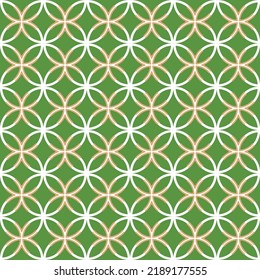 Abstract Trendy Modern Moroccan Circle Geometric Seamless Pattern Tile Style Ornamental Style Design Perfect for Allover Fabric Print Interior Design or Wrapping Paper Bright Green Tones
