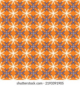 Abstract Trendy Modern Moroccan Circle Geometric Seamless Pattern Tile Style Ornamental Style Design Perfect for Allover Fabric Print Interior Design or Wrapping Paper Orange Tones