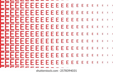 abstract trendy modern red big to small letter e pattern perfect for background.