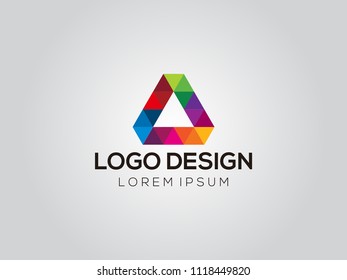abstract trendy multicolored logo design element for business company visual identity