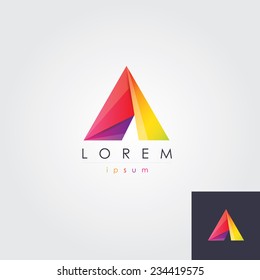 abstract trendy multicolored logo design element in letter a shape- for business company visual identity