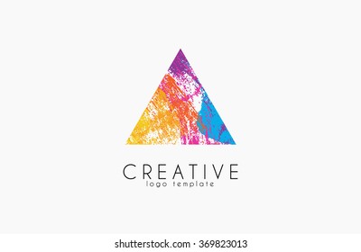 abstract trendy multicolored logo triangle design. Creative logo. Triangle logo