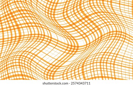 abstract trendy orange tweak line plaid wave pattern perfect for background.