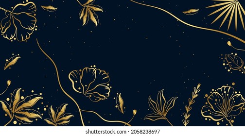 Abstract trendy panoramic background with floral and geometric elements. Web Template for Design - Vector illustration